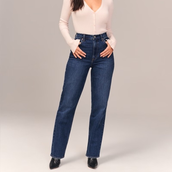 Abercrombie & Fitch Denim - Abercrombie & Fitch Curve Love Ultra High Rise 90s Straight Jean